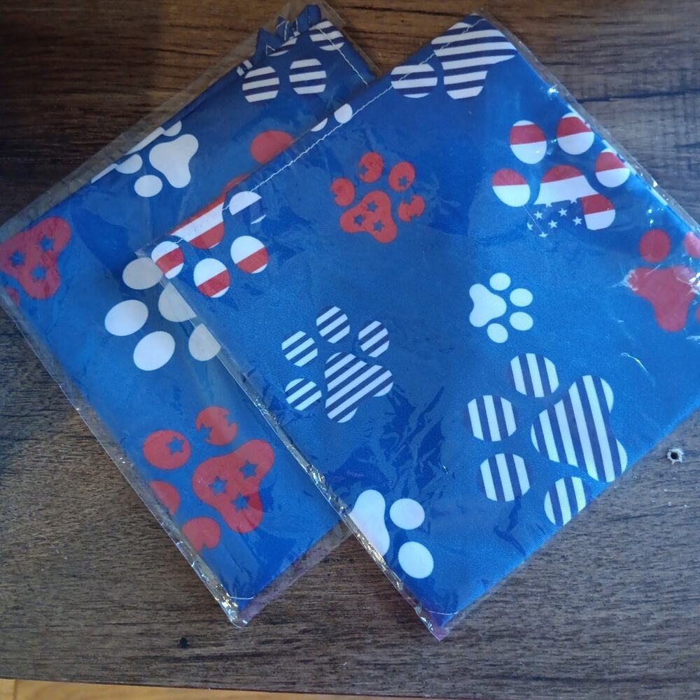 2 American Flag Dog Bandanas
